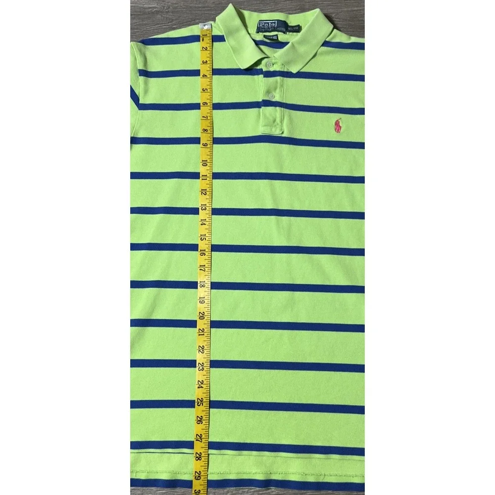 Lot Of 2 Polo Ralph Lauren Striped Short Sleeve Polo Shirts Men's Size XL